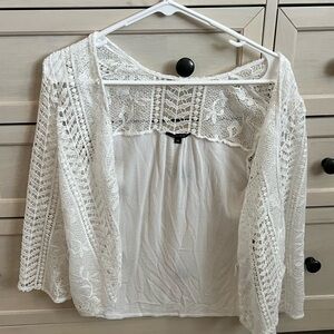 Papermoon white light coverup/ jacket with lace